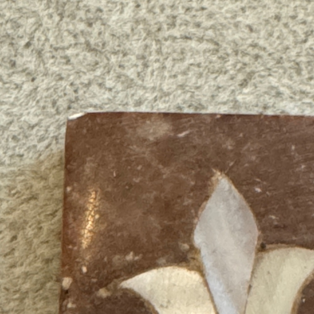 Vintage! Soapstone/Marble Trinket Box with Floral Inlay - Picture 12 of 15